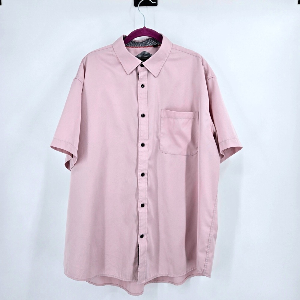 Flex Men's‎ Luxury Collection Pink Dress Shirt 2XL Silky Satin Design In Italy